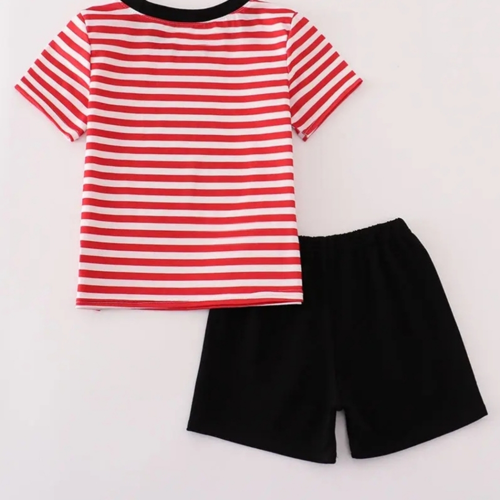 Ga Bulldog Sequin Striped Shorts Outfit Sz 3 - Picture 4 of 4